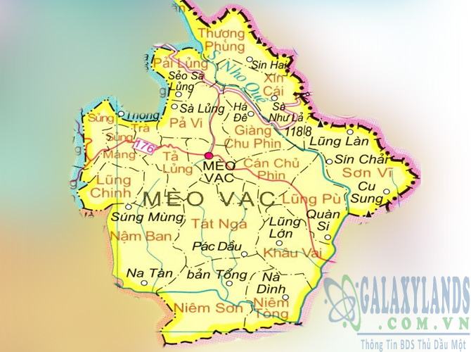 Bản đồ huyện Mèo Vạc tỉnh Hà Giang