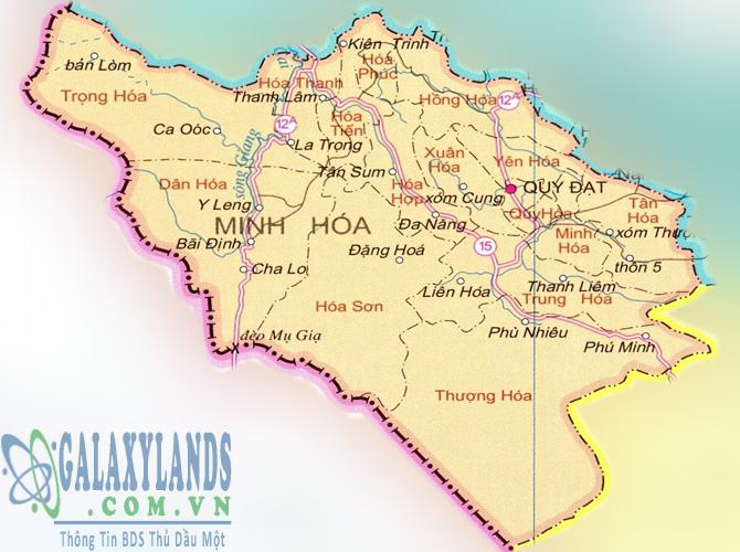 Bản đồ huyện Minh Hóa tỉnh Quảng Bình