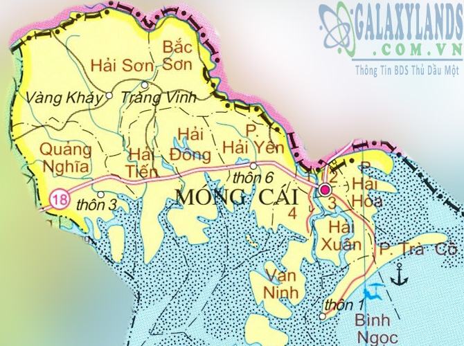 Bản đồ huyện Móng Cái tỉnh Quảng Ninh
