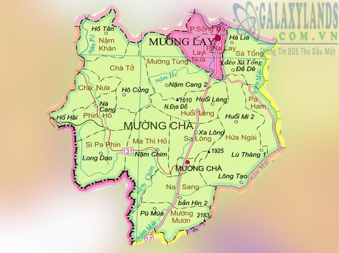 Bản đồ huyện Mường Chà tỉnh Điện Biên