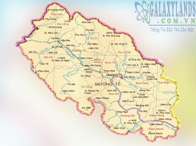 Bản đồ huyện Mường Tè tỉnh Lai Châu