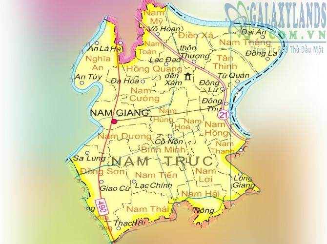 Bản đồ huyện Nam Trực tỉnh Nam Định