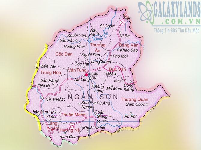 Bản đồ huyện Ngân Sơn tỉnh Bắc Kạn