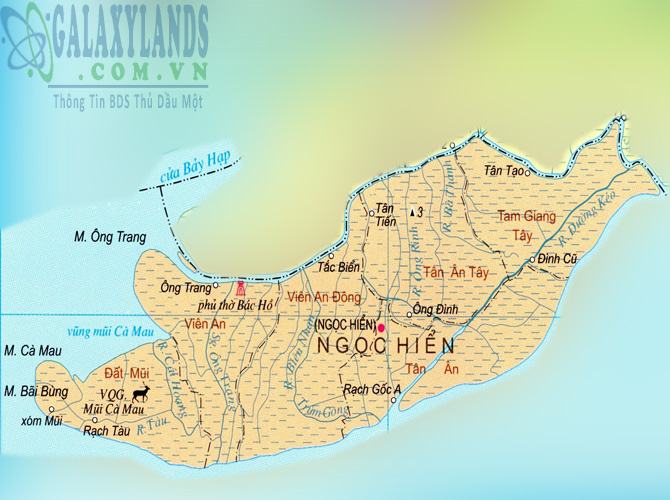 Bản đồ huyện Ngọc Hiển tỉnh Cà Mau