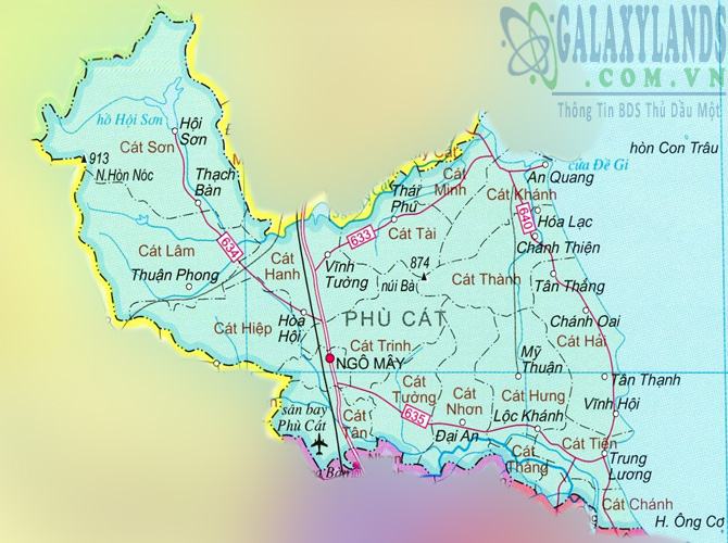 Bản đồ huyện Phù Cát tỉnh Bình Định