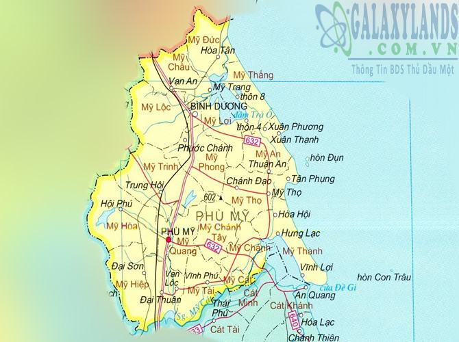 Bản đồ huyện Phù Mỹ tỉnh Bình Định