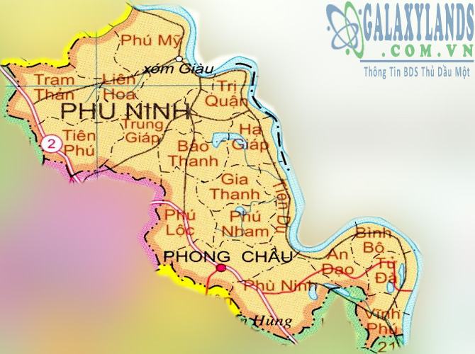 Bản đồ huyện Phù Ninh tỉnh Phú Thọ