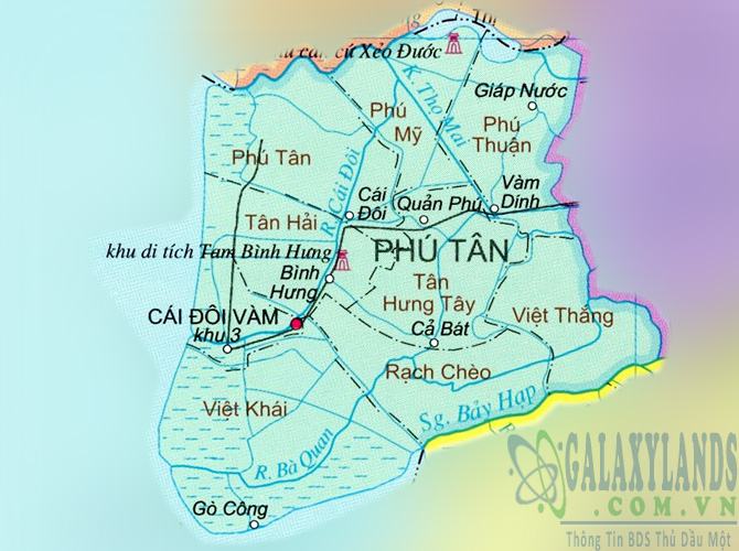 Bản đồ huyện Phú Tân tỉnh Cà Mau