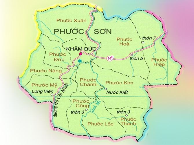 Bản đồ huyện Phước Sơn tỉnh Quảng Nam