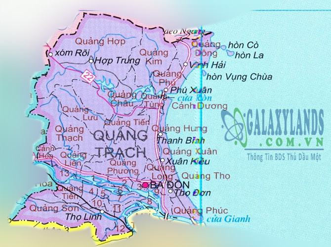 Bản đồ huyện Quảng Trạch tỉnh Quảng Bình