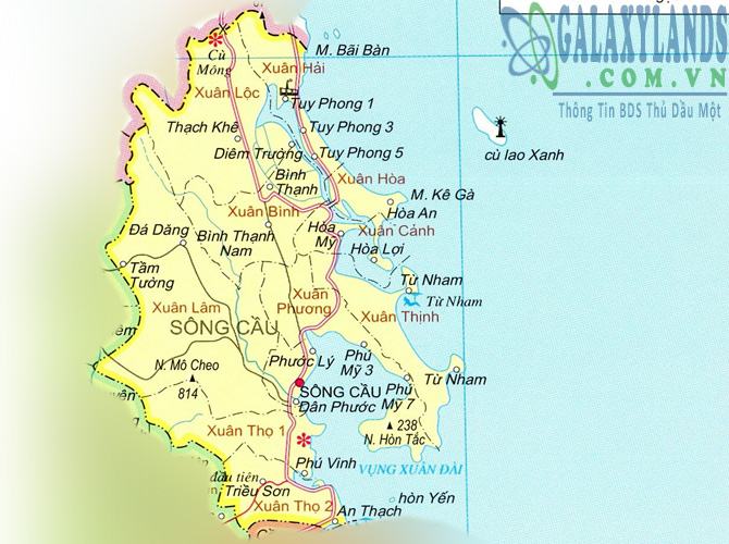 Bản đồ huyện Sông Cầu tỉnh Phú Yên