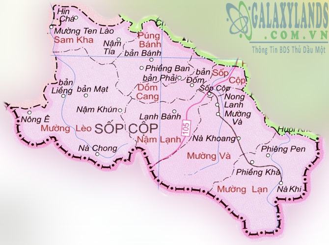 Bản đồ huyện Sốp Cốp tỉnh Sơn La