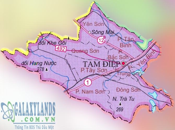 Bản đồ huyện Tam Điệp tỉnh Ninh Bình