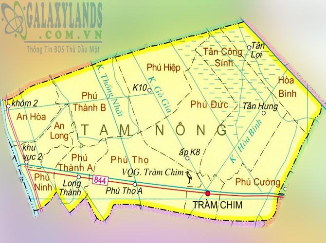 Bản đồ huyện Tam Nông tỉnh Đồng Tháp