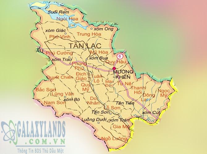 Bản đồ huyện Tân Lạc tỉnh Hòa Bình
