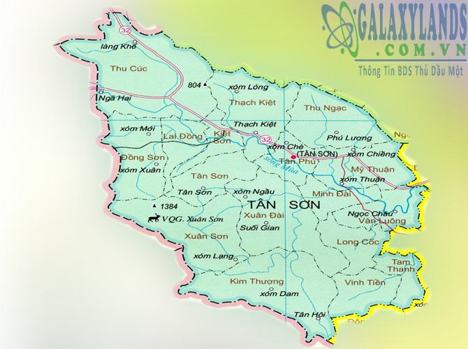 Bản đồ huyện Tân Sơn 