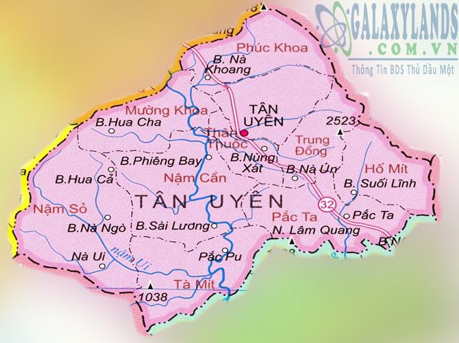 Bản đồ huyện Tân Uyên tỉnh Lai Châu