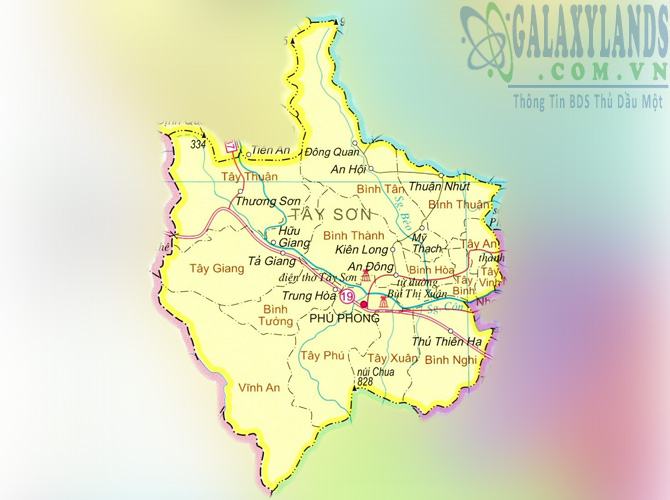 Bản đồ huyện Tây Sơn tỉnh Bình Định