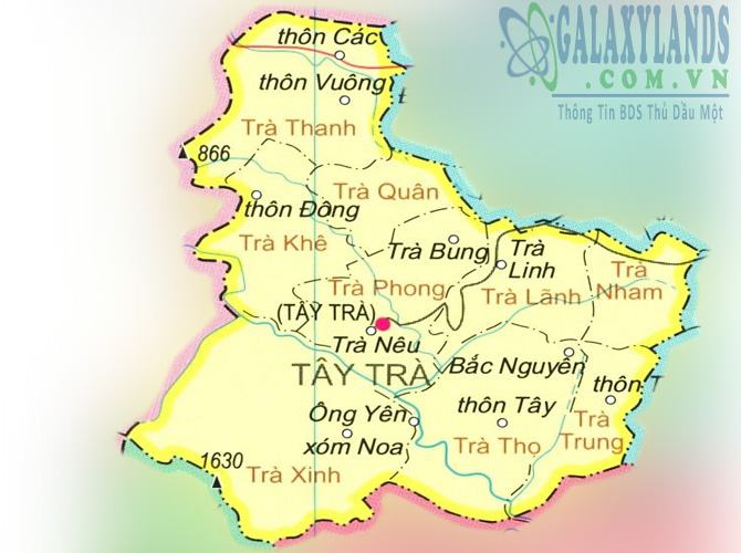 Bản đồ huyện Tây Trà 