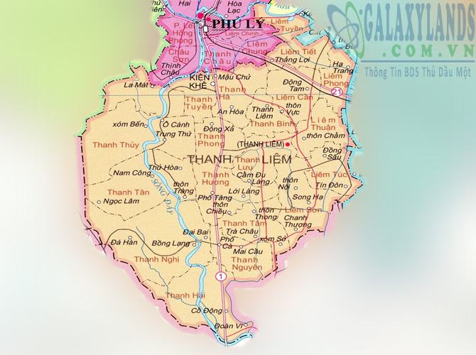 Bản đồ huyện Thanh Liêm