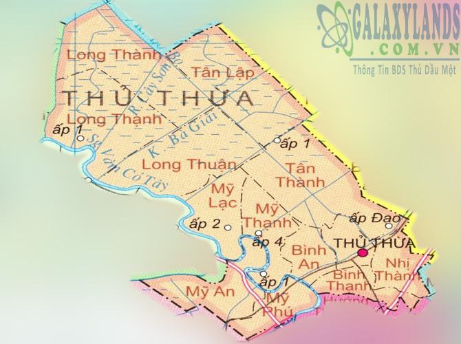 Bản đồ huyện Thủ Thừa tỉnh Long An
