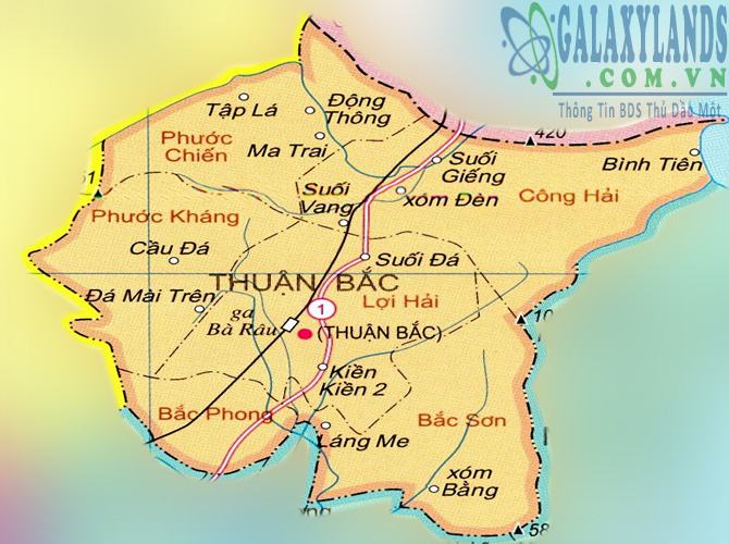 Bản đồ huyện Thuận Bắc 