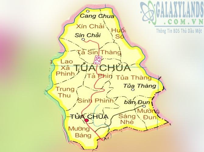 Bản đồ huyện Tủa Chùa tỉnh Điện Biên