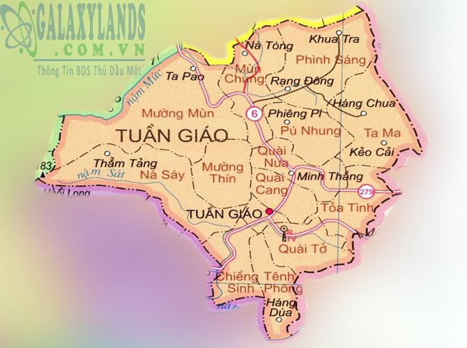 Bản đồ huyện Tuần Giáo tỉnh Điện Biên