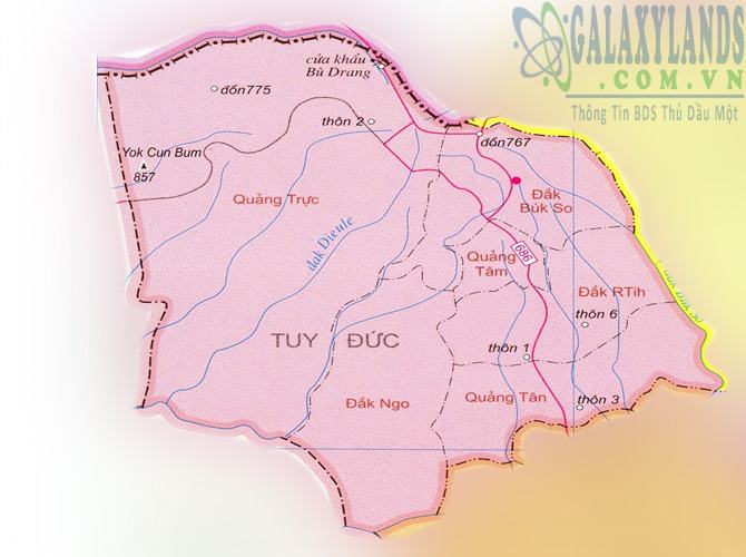 Bản đồ huyện Tuy Đức tỉnh Đắk Nông
