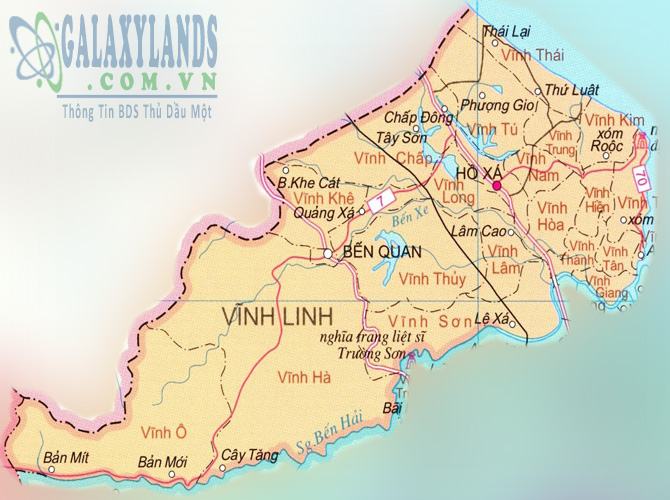 Bản đồ huyện Vĩnh Linh tỉnh Quảng Trị