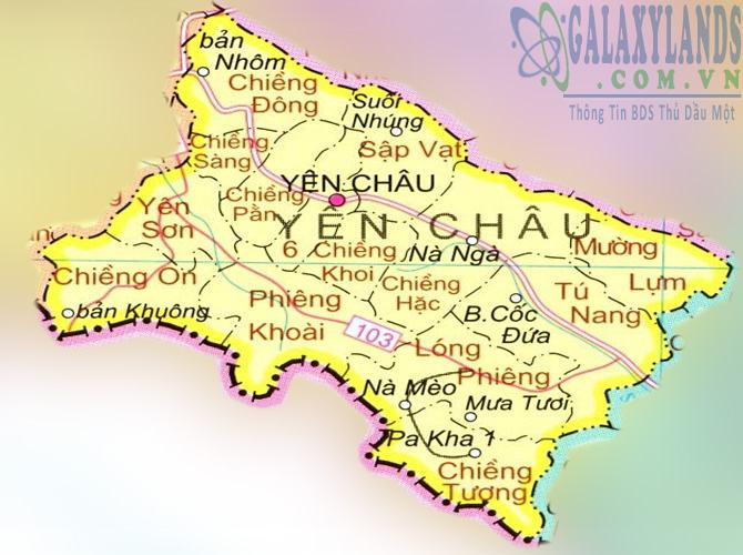 Bản đồ huyện Yên Châu tỉnh Sơn La