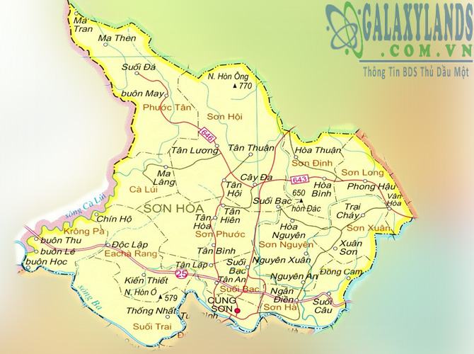 Bản đồ huyện Sơn Hòa tỉnh Phú Yên