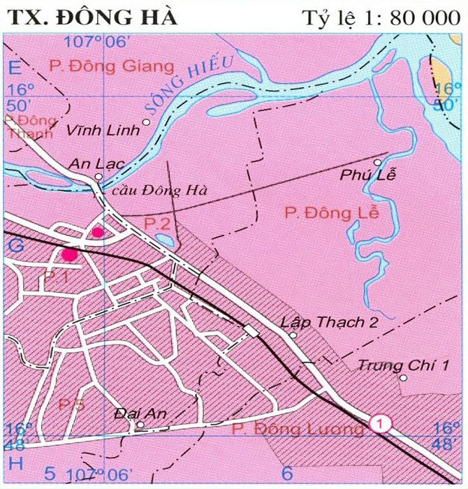 Bản đồ thành phố Đông Hà tỉnh Quảng Trị