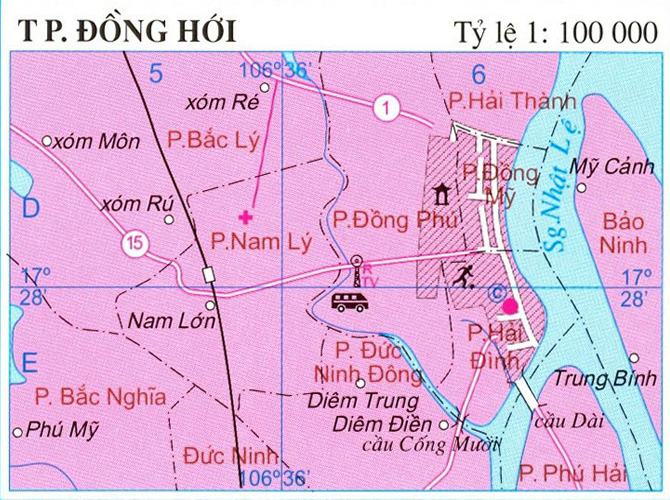 Bản đồ thành phố Đồng Hới Quảng Bình