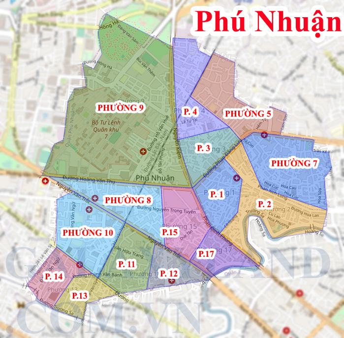 Bản đồ quận Phú Nhuận thành phố Hồ Chí Minh - Bản đồ quận Phú Nhuận Sài Gòn