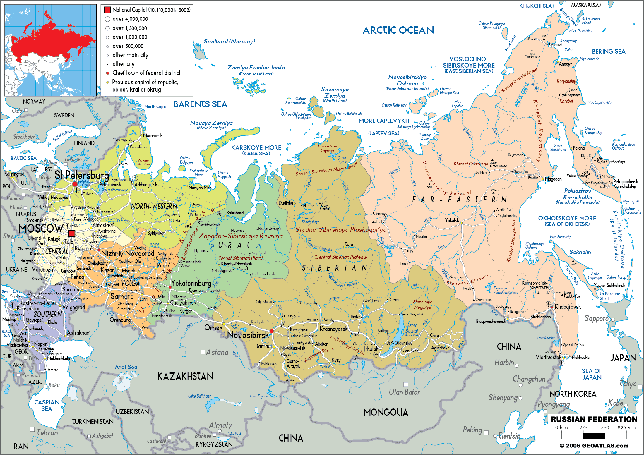 Bản đồ du lịch nga - Bản đồ du lịch Liên Bang Nga