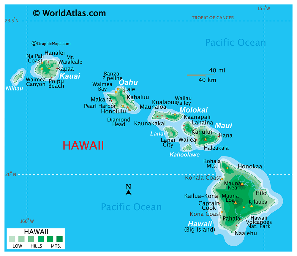 Bản đồ tiểu bang Hawaii
