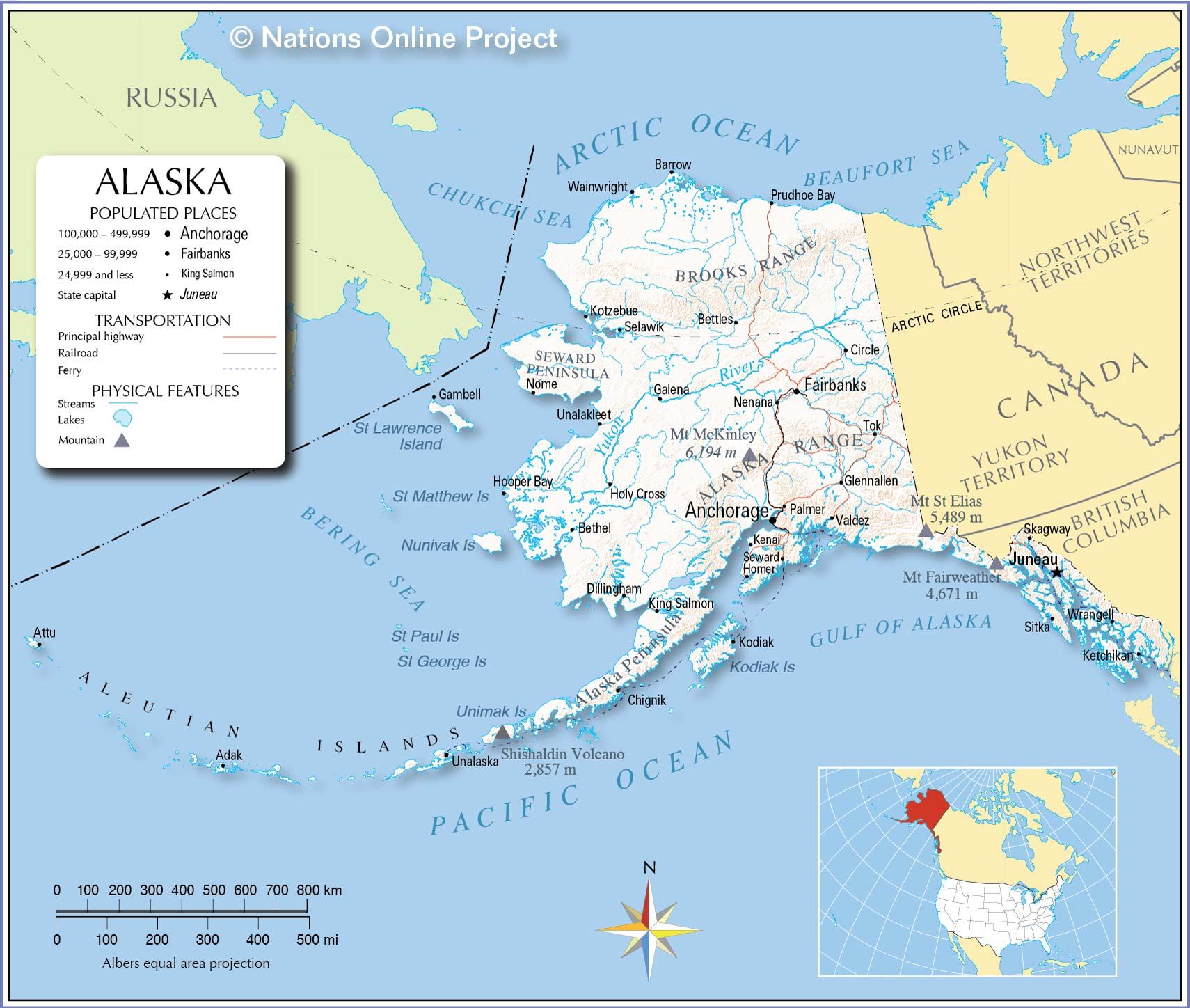 Bản đồ tiểu bang Alaska