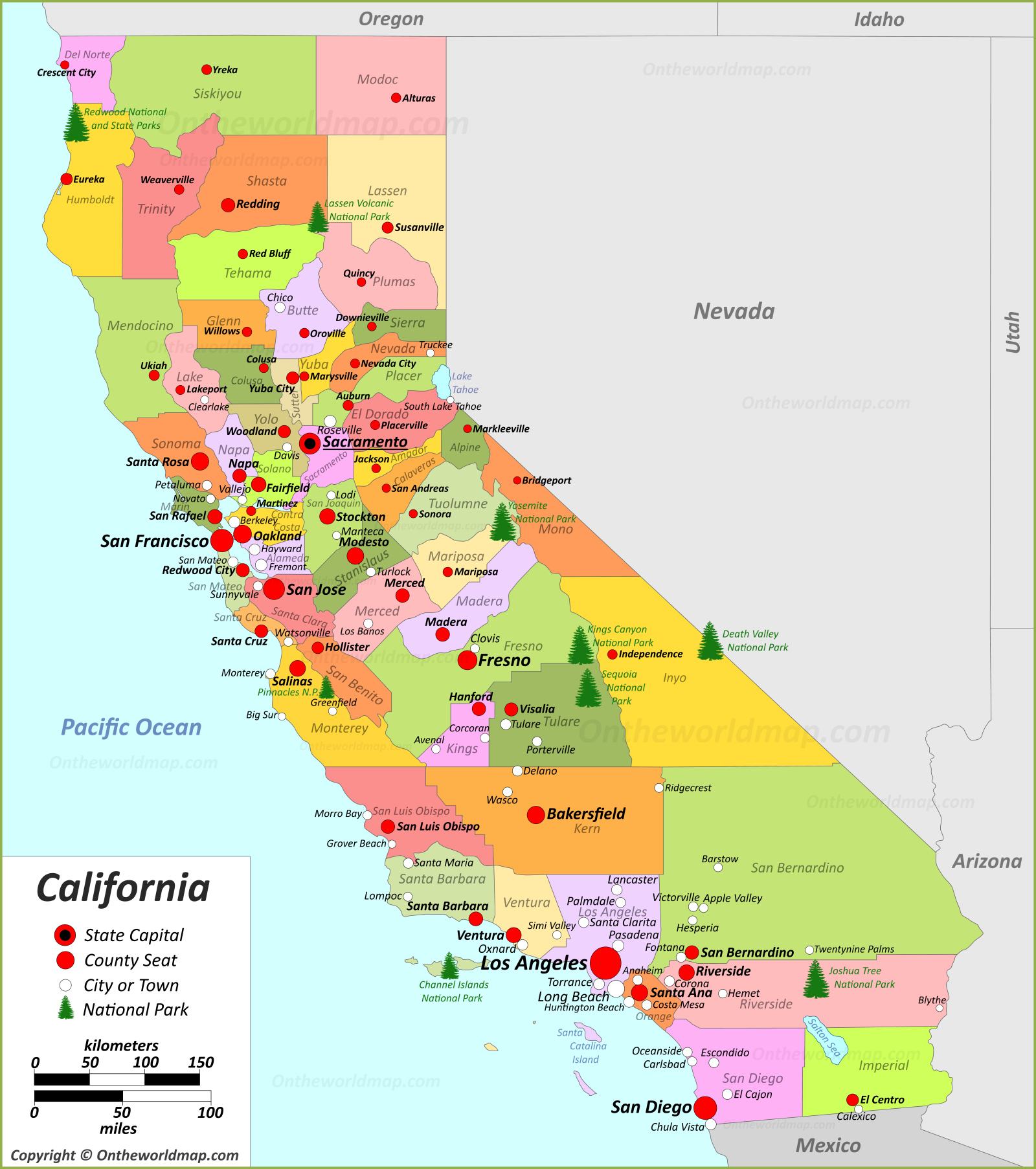 Bản đồ tiểu bang California