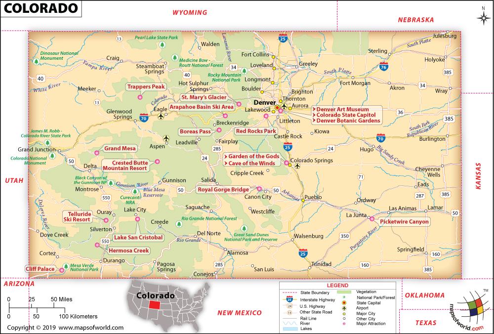 Bản đồ tiểu bang Colorado