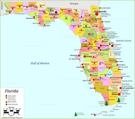 Bản đồ tiểu bang Florida