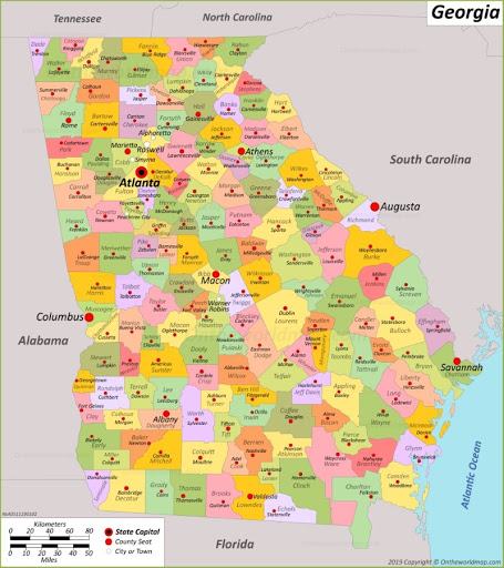 Bản đồ tiểu bang Georgia