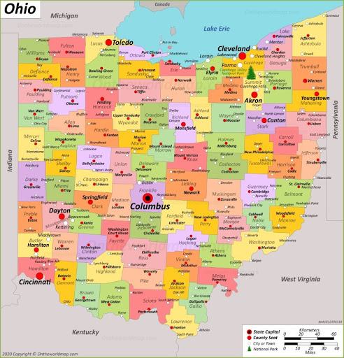 Bản đồ tiểu bang Ohio