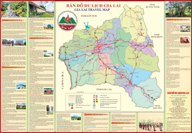 Bản đồ địa điểm du lịch tỉnh Gia Lai