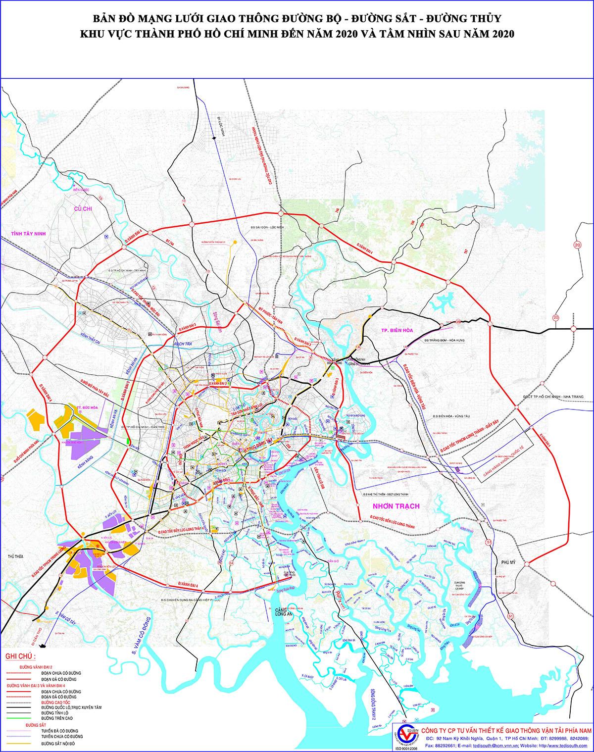 Bản đồ quy hoạch đường vành đai bao quanh thành phố Hồ Chí Minh