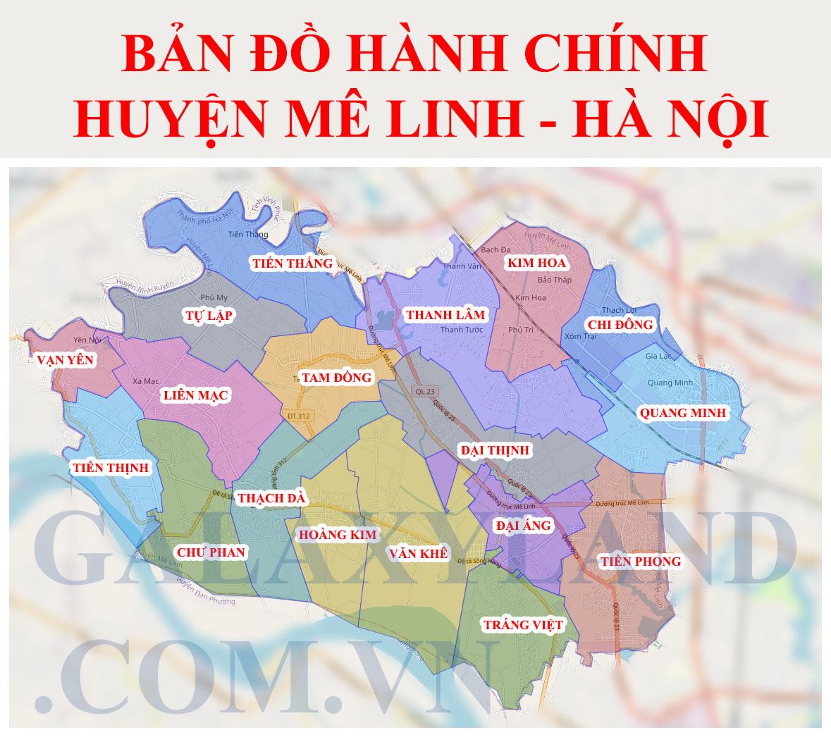 Bản đồ huyện Mê Linh 