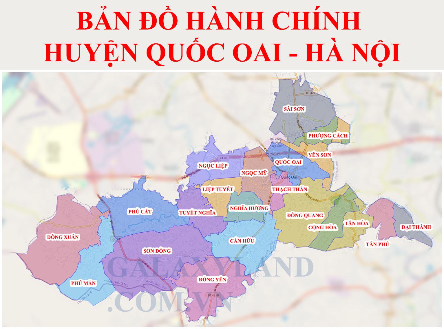 Bản đồ huyện Quốc Oai