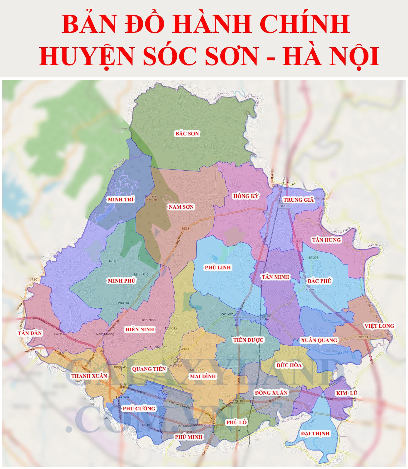 Bản đồ Huyện Sóc Sơn 