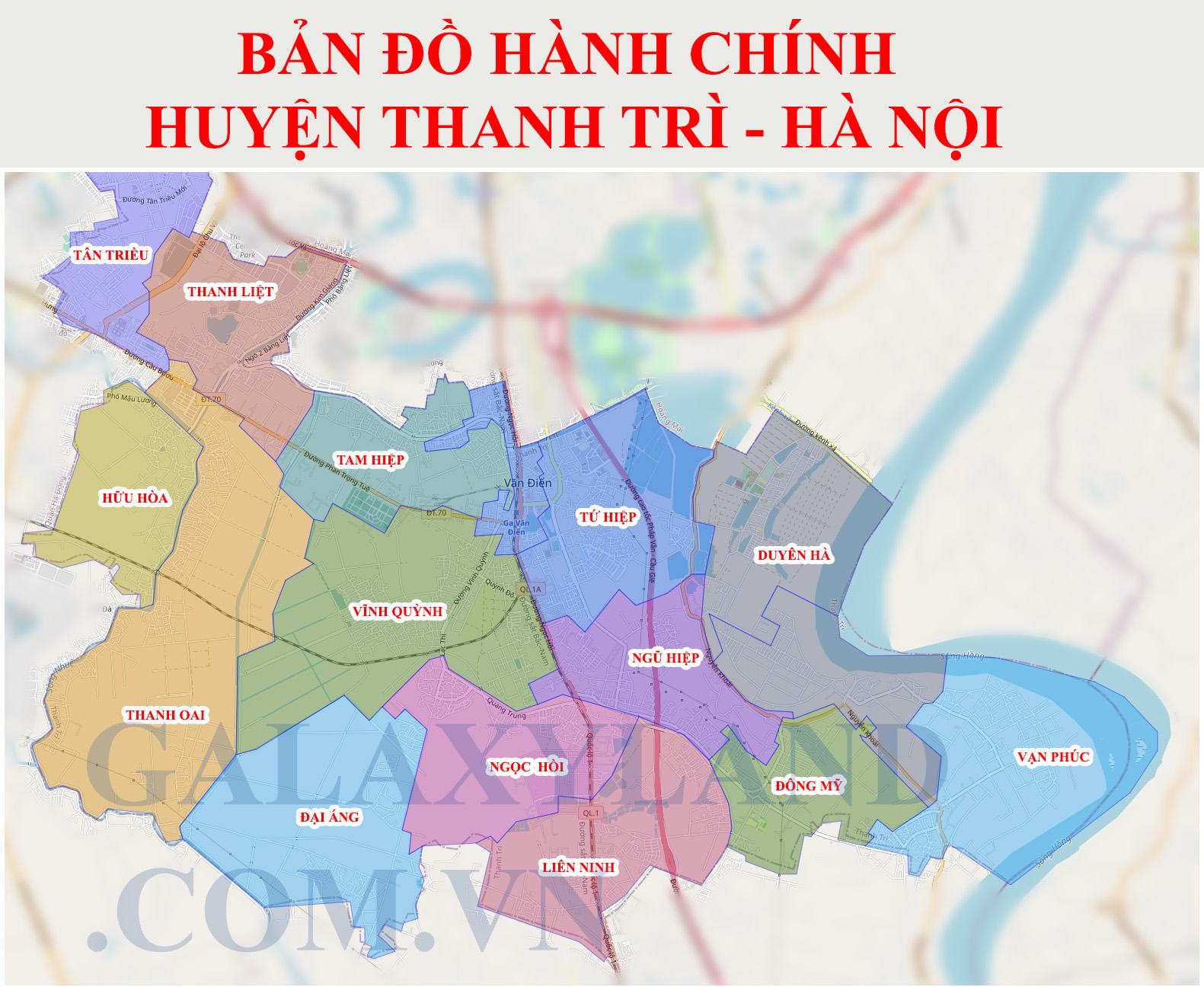 Bản đồ huyện Thanh Trì 
