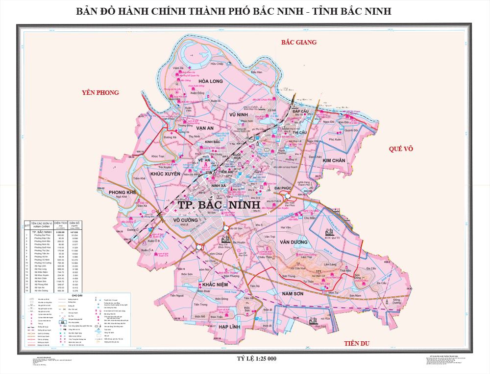 Bản đồ hành chính thành phố Bắc Ninh - Tỉnh Bắc Ninh